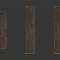 Three Sturdy Dark Wooden Bookshelves With Open Shelves And Rustic Design
