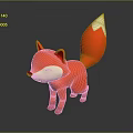 Cute Red Cartoon Fox Character With White Tail Tip For Game Or Movie