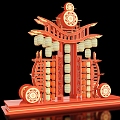 New Chinese-style Stage Meichen Antique Film and Television Props Outdoor Equipment National Tide National Style Stage Lantern Stage Deduction Net Celebrous Card Deduction Scenic Spot Night City Block Stage 3d model