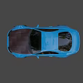 Sleek Blue Modified Sports Car With Wide Body And Black Wheels Design
