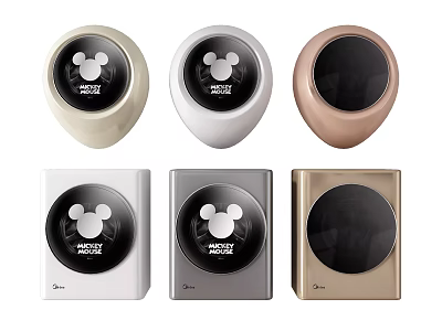 Midea Mickey Mouse Themed Washing Machines in Various Colors and Designs 3d model