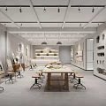 Creative Art Studio Space With Drawing Easels Artworks Wooden Worktable And Art Supplies