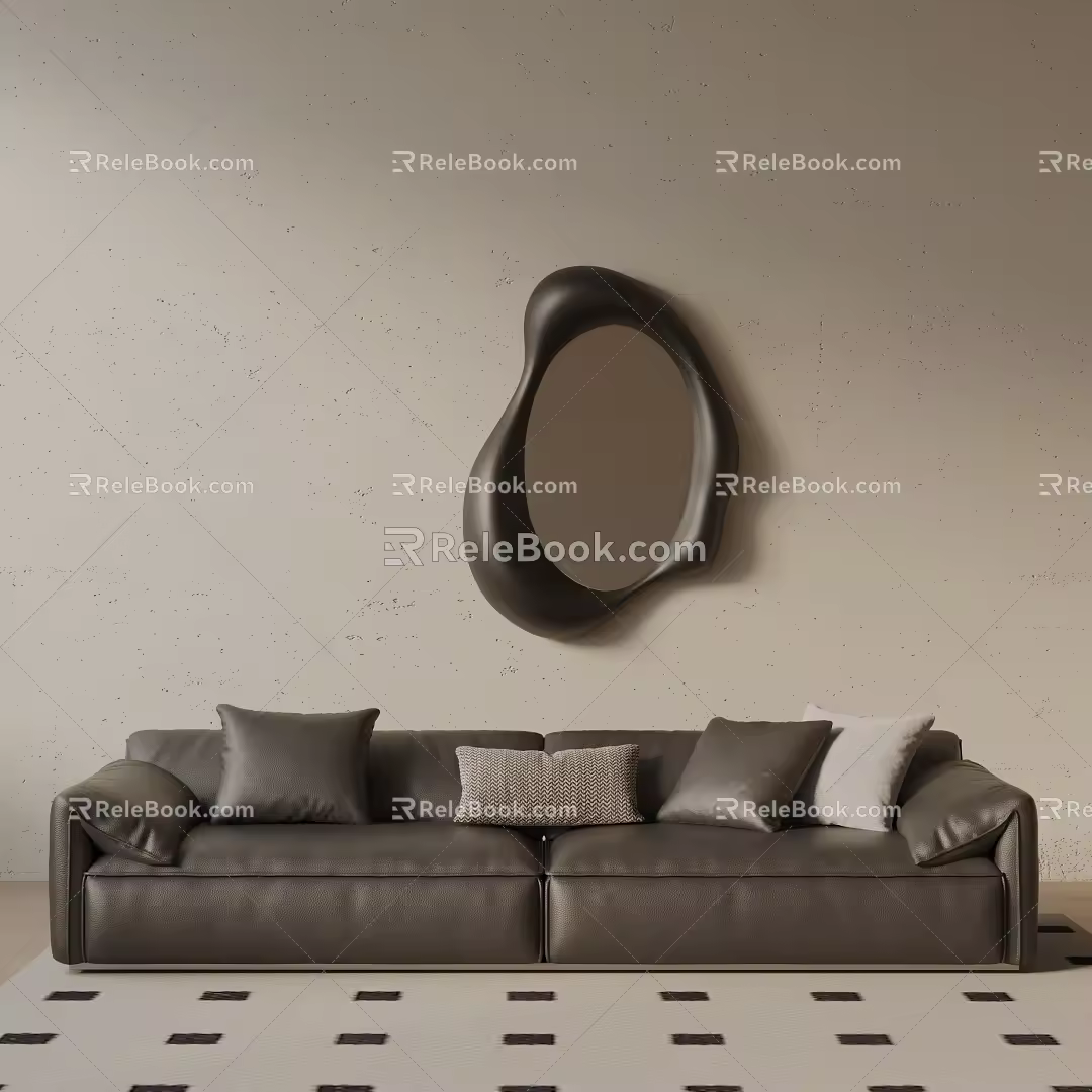 Modern three-seat sofa 3d model