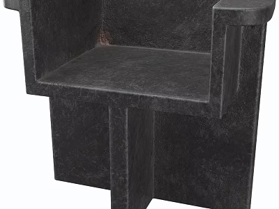 Modern Black Dining Chair With Rough Texture And Geometric Design For Interior 3d model
