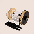 Mechanical Components With Gold And Silver Metal Gear Connector And Black Tools
