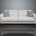 Modern White Sofa With Black And White Checkered Cushions Elegant Design