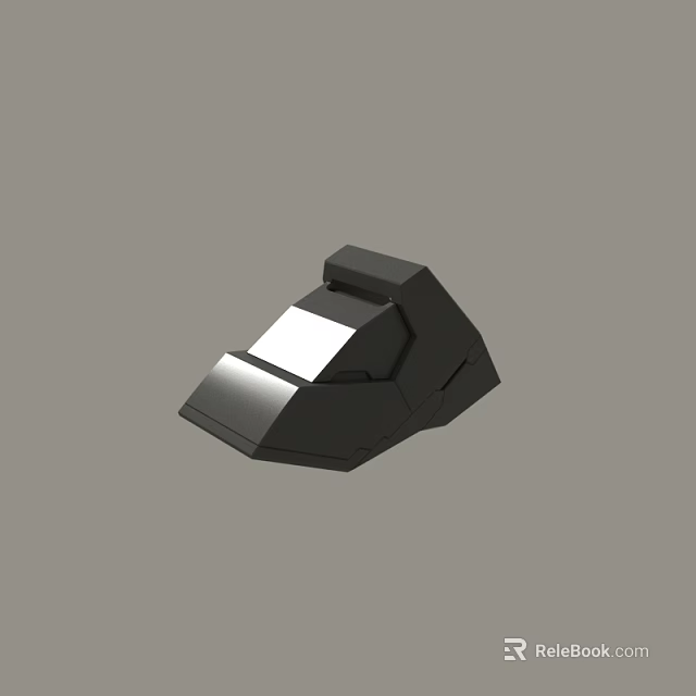 Shiny Black Angular Metallic 3D Model With Geometric Design And Smooth Surface Component 3d model 