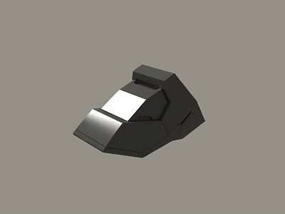 Shiny Black Angular Metallic 3D Model With Geometric Design And Smooth Surface Component 3d model