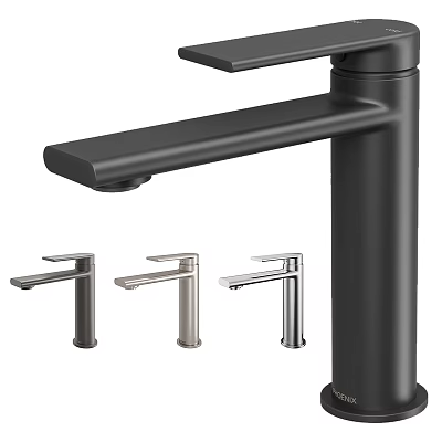 Modern Sleek Black And Silver Faucet Styles For Kitchen Bathroom Design 3d model