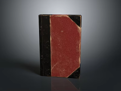 Vintage Hardcover Book With Red And Black Cover For Daily Use 3d model