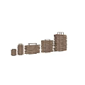 Modern Wooden Slatted Room Divider With Natural Finish For Home Interior Design
