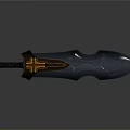 Warrior Wielding Dragon Forged Sword With Glowing Blue Patterns And Golden Hilt