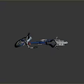 Children's Blue Bicycle With Black Seat White Handlebars Red Bell And White Fenders