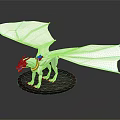 White Dragon Figurine with Detailed Wings and Wooden Base Mythical Creature Model
