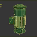 Green Industrial Electric Motor With Cooling Fins Top Cover Side Terminal Box And Base