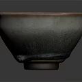Handcrafted Ceramic Bowl With Gray White Glaze And Red Rim For Everyday Use