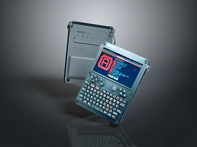 Industrial Handheld Terminal With Color Display Screen And Numeric Keypad 3d model