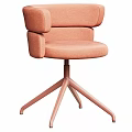 Modern Brown Leather Swivel Chair Featuring Sturdy Metal Base And Ergonomic Comfort Design