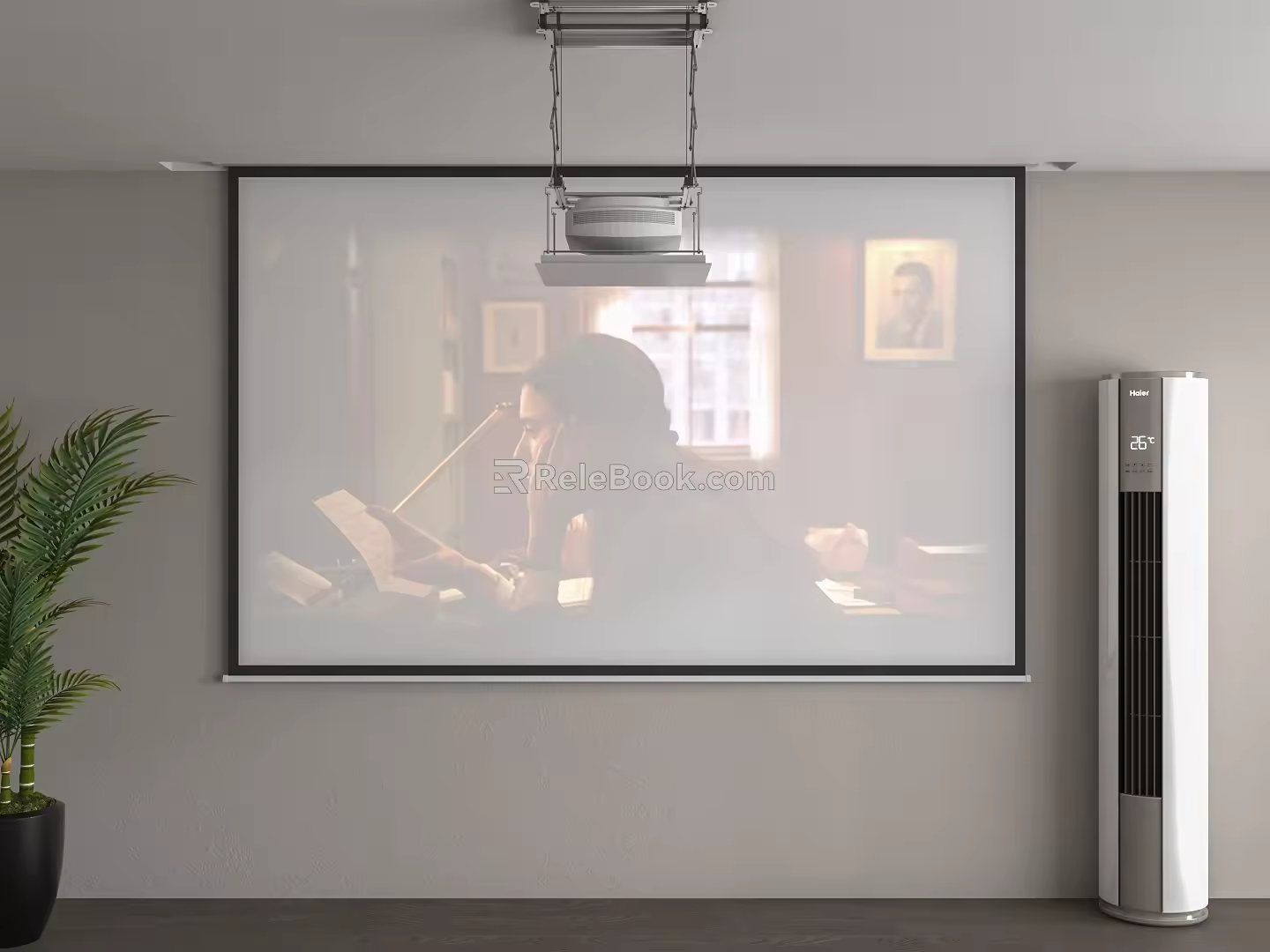 Modern Projector Projection Curtain 3d model