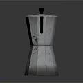Vintage Bialetti Moka Pot Aluminum Coffee Maker Classic Household Item With Black Handle