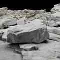 Stone And Wood Elements In Rocky Natural Landscape With Rough Surfaces And Large Boulders