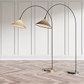 Modern Arc Floor Lamps in Black and Gold for Stylish Living Room Interior Design