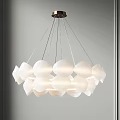 Modern White Shell Shaped Chandelier With Multiple Hanging Shades For Interior Decor 3d model