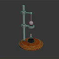 Stylish Household Decorative Item With Metal Stand Sphere Candle And Wooden Base