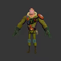 3D Stylish Cartoon Character Wearing Green Uniform With Red Gear And Knee Pads