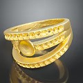 Elegant Gold Fashion Ring With Multi Layered Design And Diamond Accents