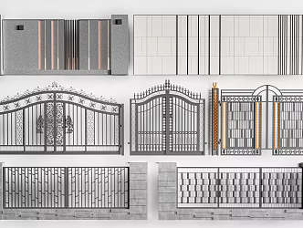 Courtyard door community side door secondary entrance door garden door 3d model