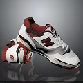 White Red And Black Casual Sneakers With Brand Logo And Detailed Design Elements