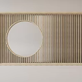 Solid wood lattice partition screen 3d model