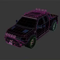 Black Pickup Truck With Roof Rack Lights Front Bumper And Off Road Tires