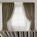Luxurious Emerald Green Velvet Curtains With White Sheer Panels And Tiebacks