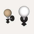 Nordic Middle Spherical Wall Lamp 3d model