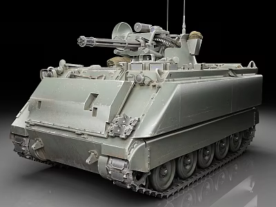 Detailed Military Armored Tank With Rotating Cannon Turret And Heavy Tracked Chassis 3d model