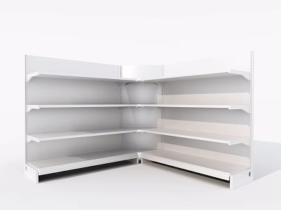 White Corner Display Shelves With Multiple Tiers For Modern Retail Store 3d model
