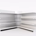 White Corner Display Shelves With Multiple Tiers For Modern Retail Store
