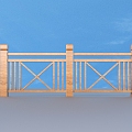 Railing Guardrail Fence 3d model