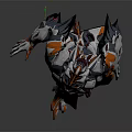 Futuristic Biomechanical Character With White Black Orange Armor And Organic Mechanical Features