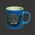 Blue Ceramic Mug With Mars is the Future Text And Decorative Design