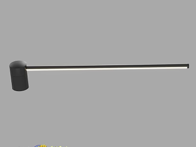 Sleek Modern Black Wall Light With Elongated LED Interior Lighting Design 3d model