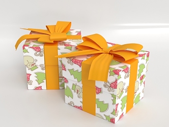 Gift Box Gift Box Storage Box Bow Cartoon Gift Box 3d model