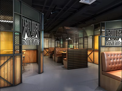 INDUSTRIAL LOFT RESTAURANT 3d model