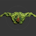 Green Plant Inspired Fantasy Creature Character With Vine Like Body Structure And Leafy Head