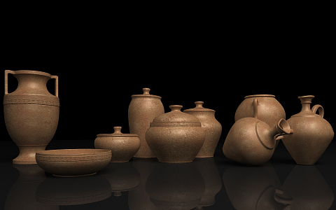 Chinese pottery jar 3d model