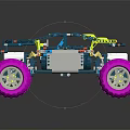 Electric Toy Off Road Buggy With Blue Frame And Pink Wheels Mechanical Design