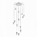 Stylish Modern Cylindrical Metal Pendant Lights With Thin Cords Hanging Together