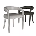 Modern Accent Chair Light And Dark Gray Fabric Upholstered With Armrest And Slender Tapered Legs